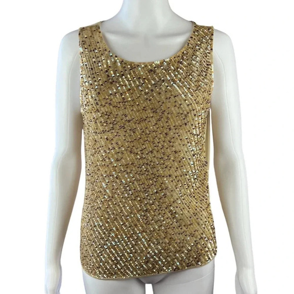 Vintage Escada Sequin Sheer Back Top - Picture 1 of 11